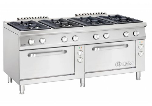  Bartscher Cuisinière à gaz avec 2 fours électriques | 8 brûleurs 