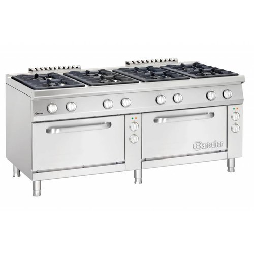 Bartscher Cuisinière à gaz avec 2 fours électriques | 8 brûleurs 