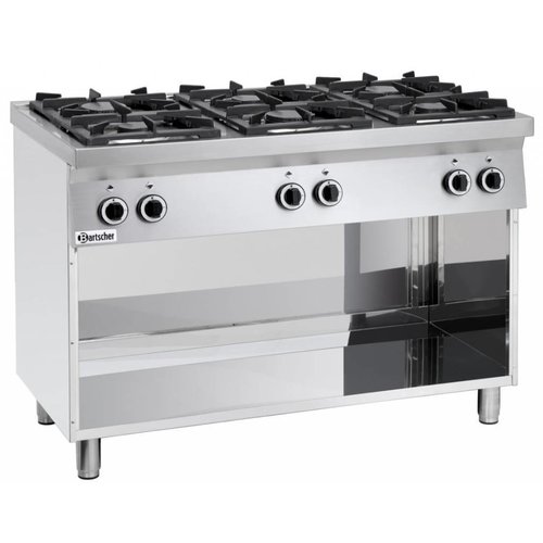  Bartscher Gas Stove with Open Substructure | 6 Burners 