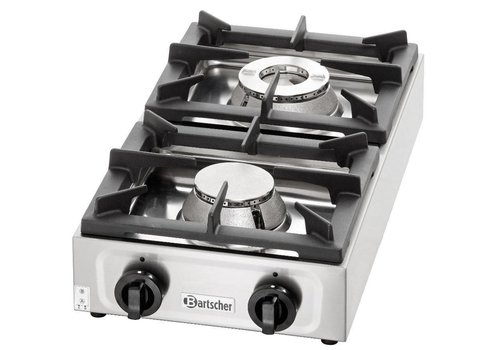  Bartscher Plaque de cuisson à gaz en acier inoxydable 9 kW | 2 brûleurs 