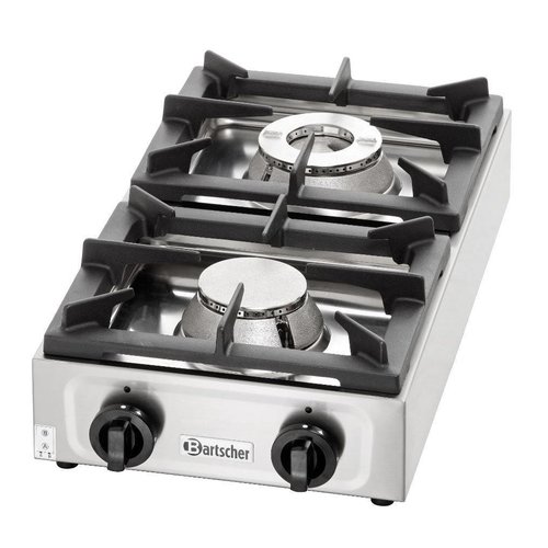  Bartscher Stainless steel gas cooking table 9kW | 2 Burners 