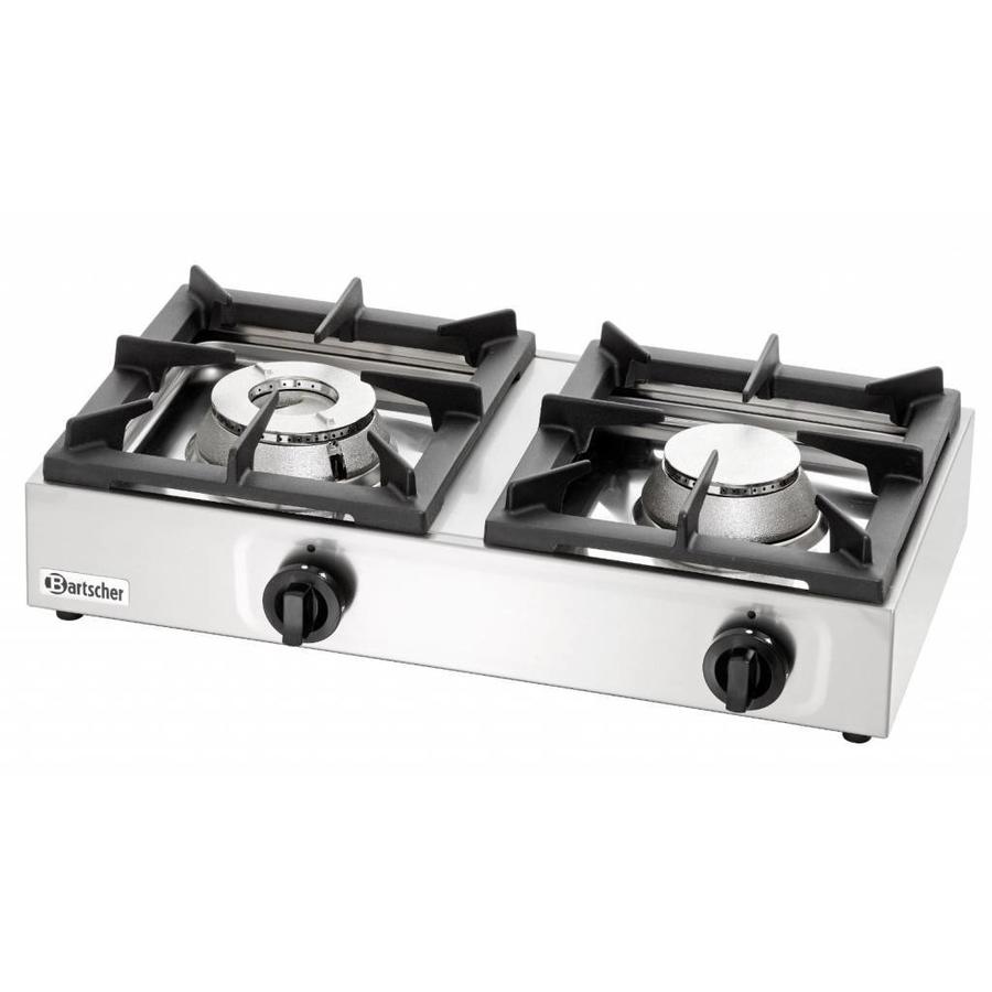 Table de cuisson au gaz propane en acier inoxydable 11 kW | 2 brûleurs
