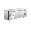 Bartscher Etabli réfrigéré inox 2 portes / 2 tiroirs | 179 x 70 x 85 cm