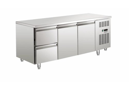  Bartscher Etabli réfrigéré inox 2 portes / 2 tiroirs | 179 x 70 x 85 cm 