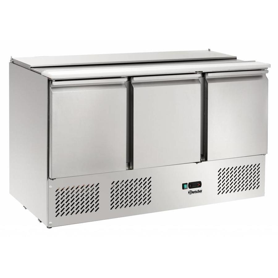 Saladette à refroidissement forcé avec 3 portes