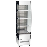 Wall display case with wheels - 220 liters - stainless steel - LED lighting