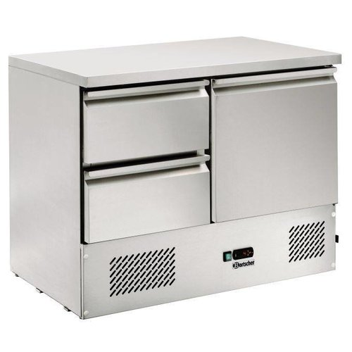  Bartscher Refrigerated workbench stainless steel 2 drawers 1 door | 105 x 69 x 87.5 cm 