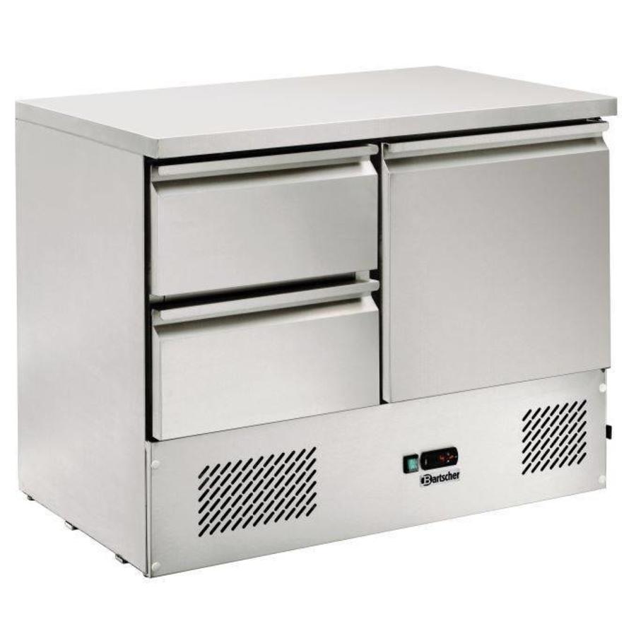 Refrigerated workbench stainless steel 2 drawers 1 door | 105 x 69 x 87.5 cm