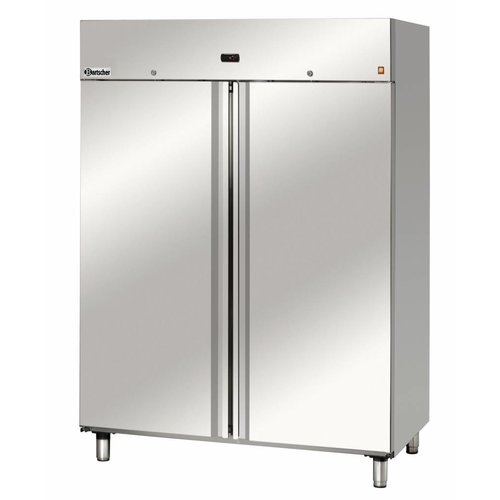  Bartscher Double Fridge | stainless steel | GN211| 132(w) x 85.5(d) x 205(h)cm 