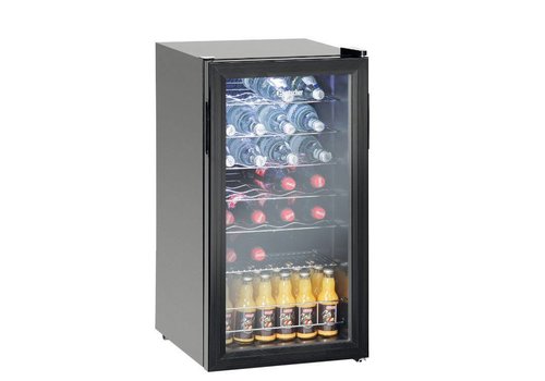  Bartscher Black Bottle Fridge with glass | 88 Liters | 43x48x82 cm 