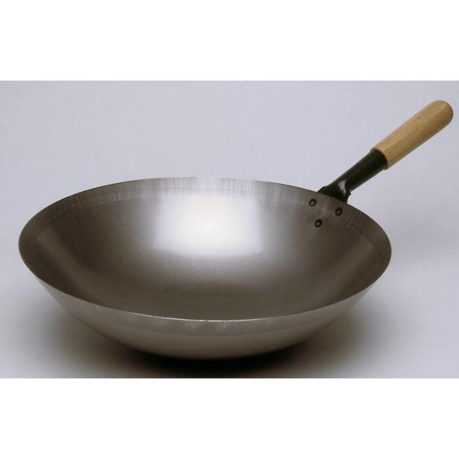 Poêle wok en acier à fond rond | 36 cm Ø