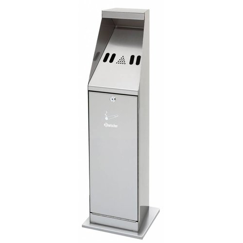  HorecaTraders Cendrier sur pied boîtier en acier | 24(L)x24(P)x87(h) cm 