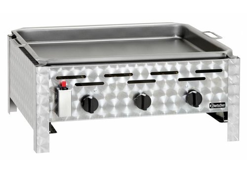  Bartscher Gas Combi-Tafelbraadgrill – Professionele 4-Brander RVS Grill 