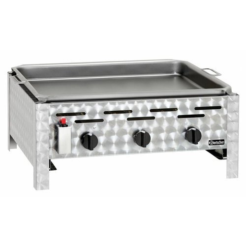  Bartscher Gas Combi-Tafelbraadgrill – Professionele 4-Brander RVS Grill 