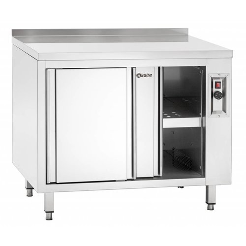  Bartscher Stainless Steel Warm Cabinet with Sliding Doors and Intermediate Shelf | W 1200mm 