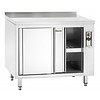 Stainless Steel Warm Cabinet with Sliding Doors and Intermediate Shelf | W 1600mm