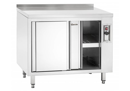  Bartscher Stainless Steel Warm Cabinet with Sliding Doors and Intermediate Shelf | W 1600mm 