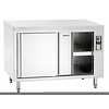 Bartscher Stainless steel warming cabinet with sliding doors and intermediate shelf | W 1800 mm