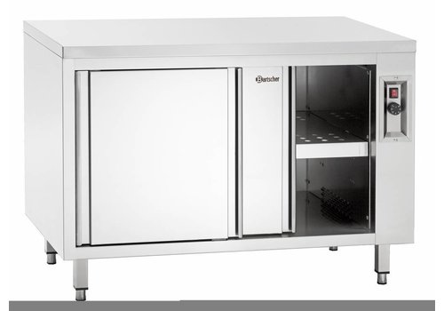  Bartscher Stainless Steel Warm Cabinet with Sliding Doors and Intermediate Shelf | W 2000mm 