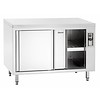 Bartscher Stainless steel warming cabinet with sliding doors and intermediate shelf | W 1600 mm