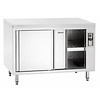 Stainless Steel Warm Cabinet with Sliding Doors and Intermediate Shelf | W 1600mm