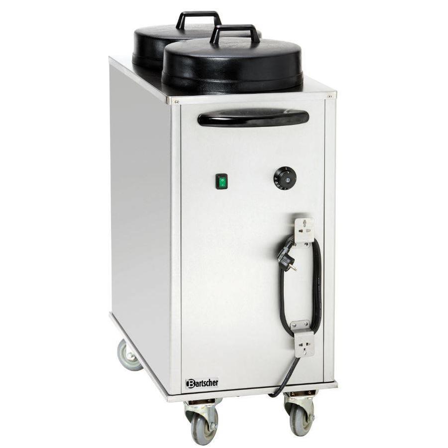 Chariot à assiettes en acier inoxydable | Chauffé électriquement