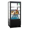 Bartscher Schwarze Vitrine mit Beleuchtung - 78 Liter