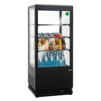 Schwarze Vitrine mit Beleuchtung - 78 Liter