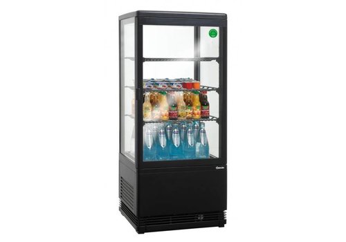  Bartscher Schwarze Vitrine mit Beleuchtung - 78 Liter 