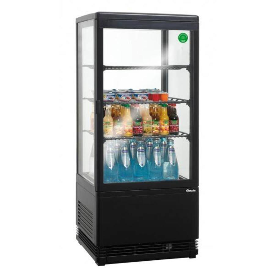 Vitrine noire avec éclairage - 78 litres