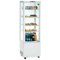 White Refrigerated display case with wheels - 237 Liter