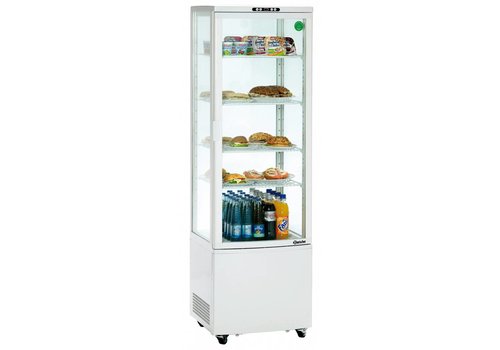  Bartscher White Refrigerated Display Case with Wheels - 237 Liters 
