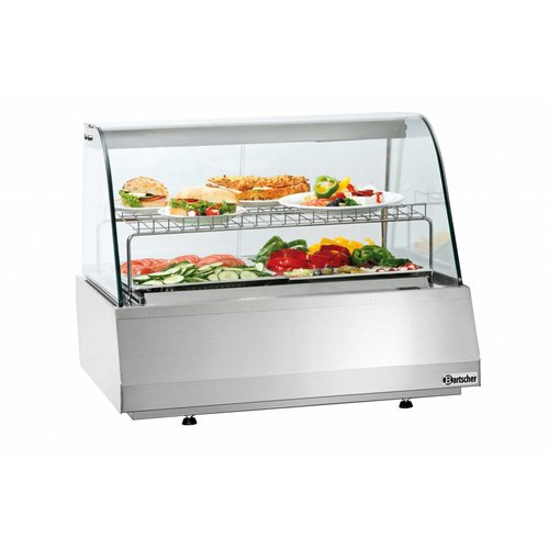 Bartscher Gekühlte Sandwichvitrine - 110 Liter - Gebogenes Glas   Bartscher Gekühlte Sandwichvitrine - 110 Liter - Gebogenes Glas