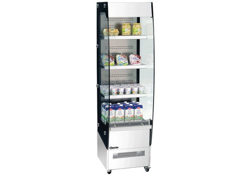  Bartscher Wandvitrine met wielen - 220 Liter - RVS - LED verlichting 