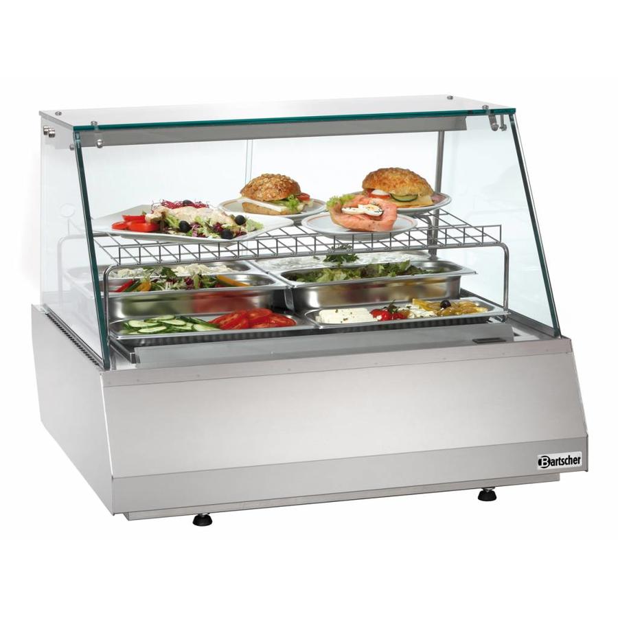Glass refrigerated display case 2/1 GN
