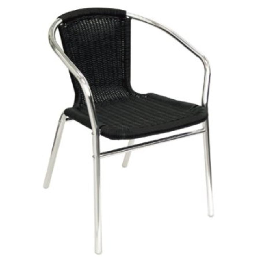 Patio Chair Black with Armrest | 4 pieces