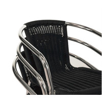 Chaise de terrasse noire avec accoudoirs | 4 pièces