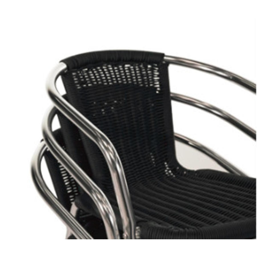 Terrace Chair Black with Armrest | 4 Pieces