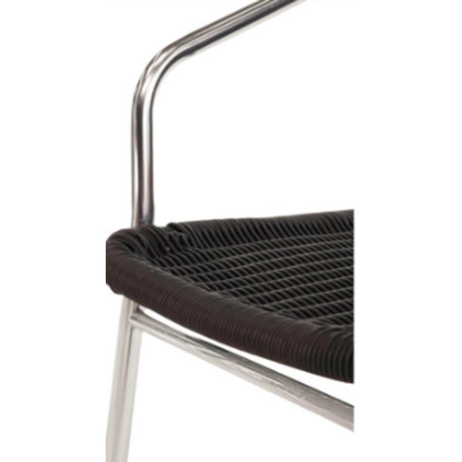 Terrace Chair Black with Armrest | 4 Pieces