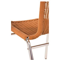 Chaise de terrasse marron clair avec accoudoirs | 4 pièces