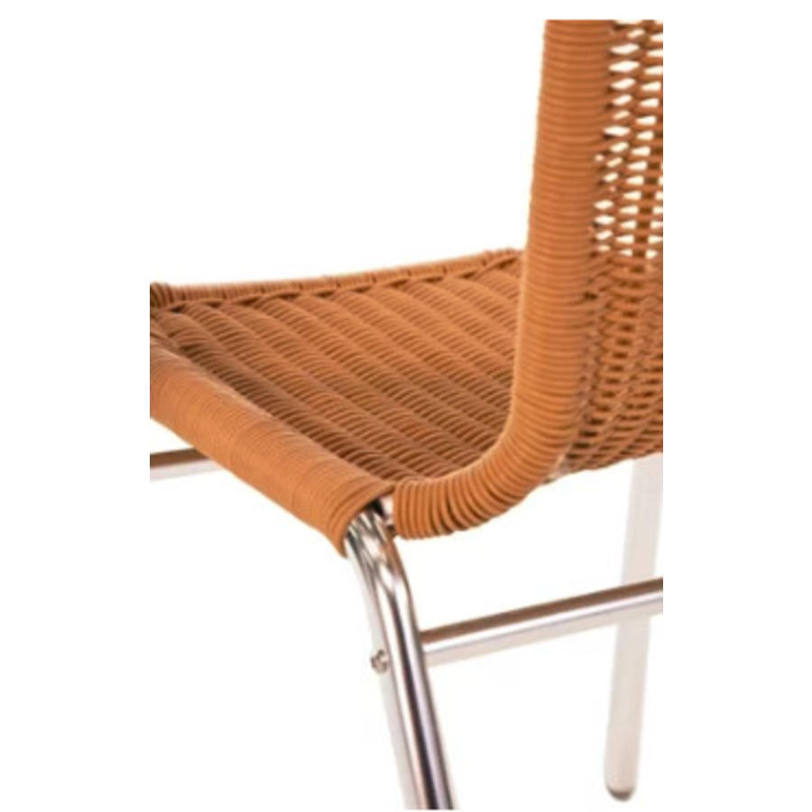 Chaise de terrasse marron clair avec accoudoirs | 4 pièces