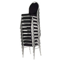 Chaises de congrès empilables noires | 4 pièces