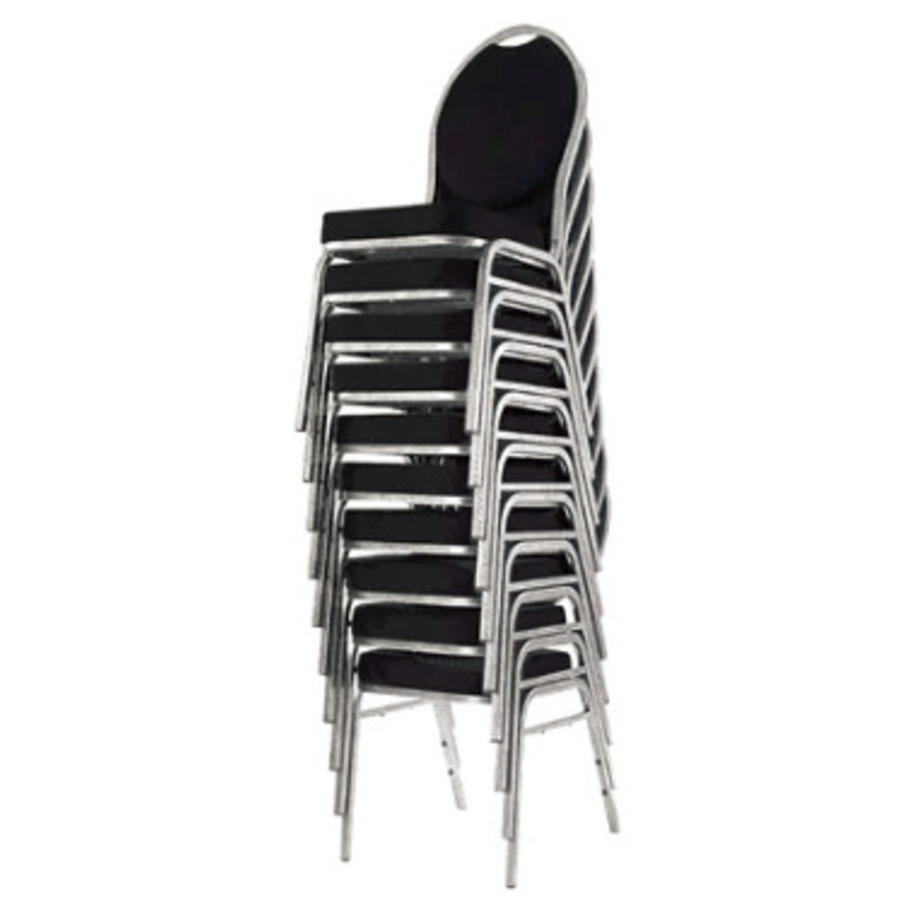 Chaises de congrès empilables noires | 4 pièces