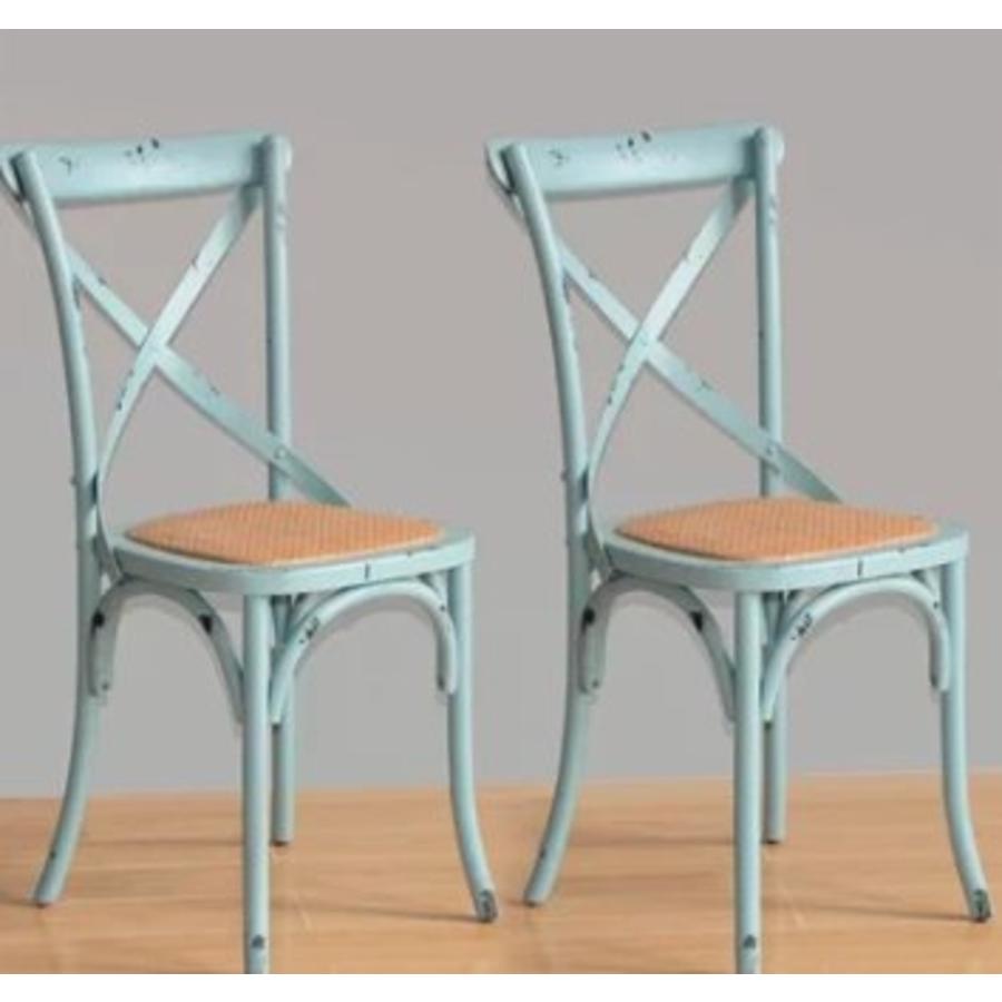 Chaise en bois bleu délavé | 2 pièces
