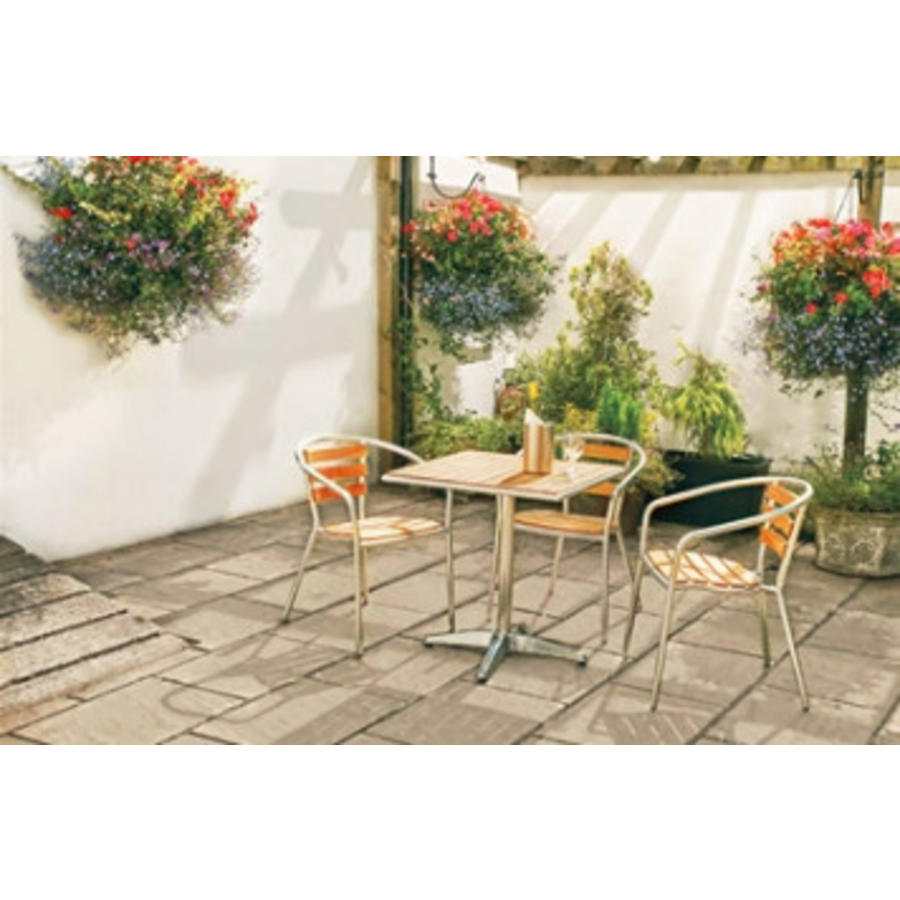 Terrace Chair Wood/Aluminum with Armrest | 4 Pieces