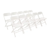 Chaises pliantes de fête blanches | 10 pièces