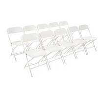 Party Folding Chairs White | 10 pieces