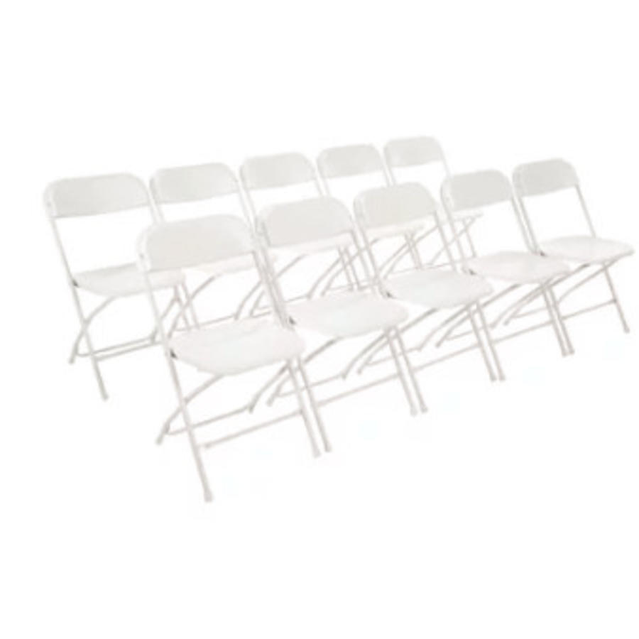 Party Folding Chairs White | 10 pieces