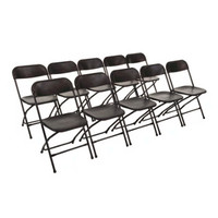 Party Folding Chairs Black | 10 pieces