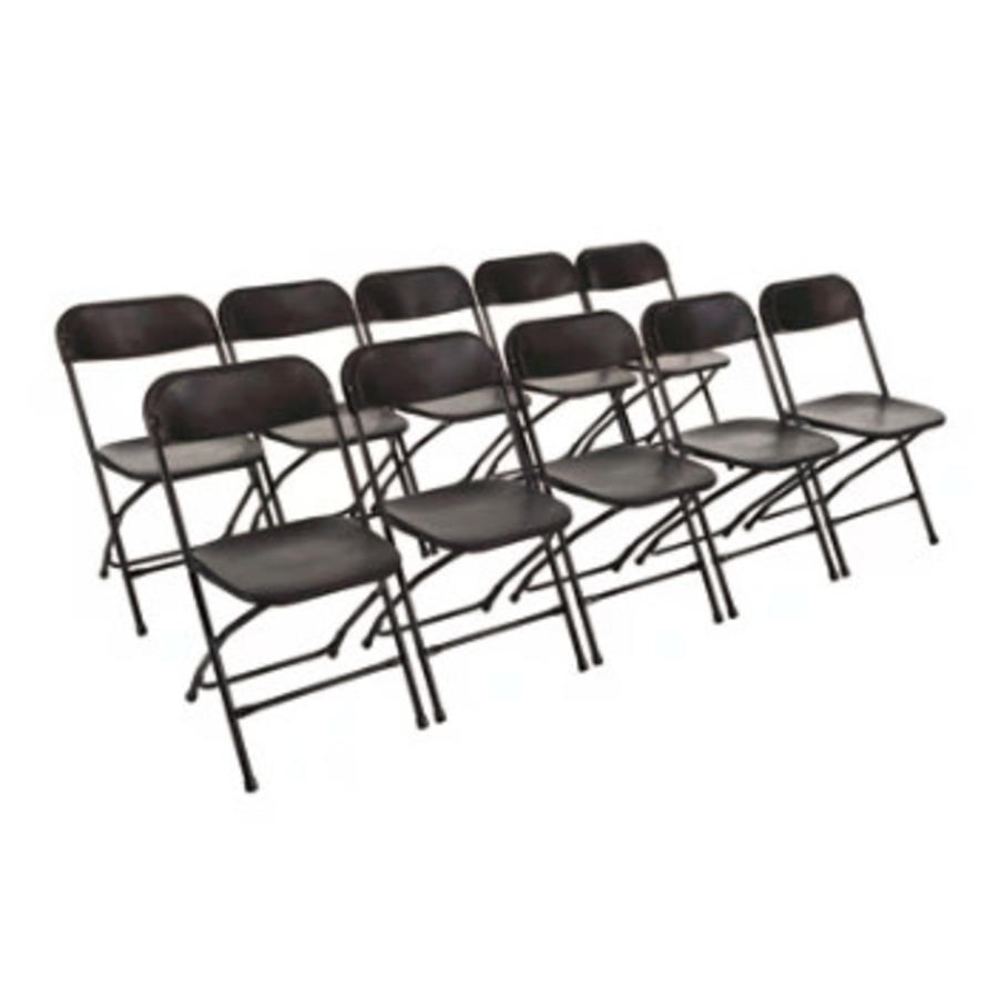 Party Folding Chairs Black | 10 pieces